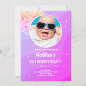 Retro Funky jaren 80 jaren 90 Disco Eerste Verjaar Kaart (Voorkant)