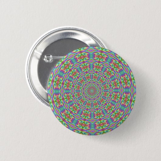 Retro Funky Kaleidoscope Button (Voorkant /achterkant)