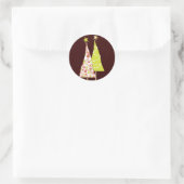 Retro Funky Kerstbomen Ronde Envelop Seal Sticker (Tas)