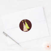 Retro Funky Kerstbomen Ronde Envelop Seal Sticker (Envelop)