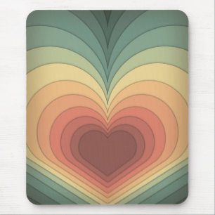 Retro Funky Kleurrijke Hart Mousepad Muismat