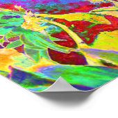 Retro funky leuke, kleurrijke zonnebloempjes poster (Hoek)