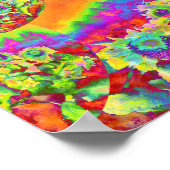 Retro funky leuke, kleurrijke zonnebloempjes poster (Hoek)