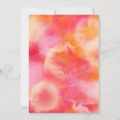 Retro Funky Modern roze sinaasappel bruiloft Kaart (Achterkant)