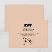 Retro Funky Moderne Bruiloft RSVP Kaartje (Voorkant / Achterkant)