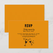 Retro Funky Moderne Bruiloft RSVP Kaartje (Voorkant / Achterkant)