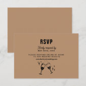 Retro Funky Moderne Bruiloft RSVP Kaartje (Voorkant / Achterkant)