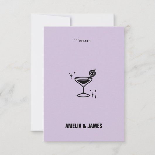 Retro Funky Moderne Huwelijkssluiting kaart (Achterkant)