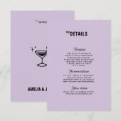 Retro Funky Moderne Huwelijkssluiting kaart (Voorkant / Achterkant)