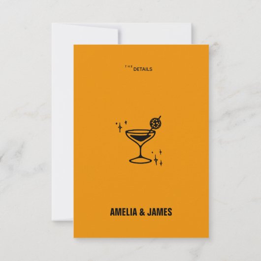 Retro Funky Moderne Huwelijkssluiting kaart (Achterkant)