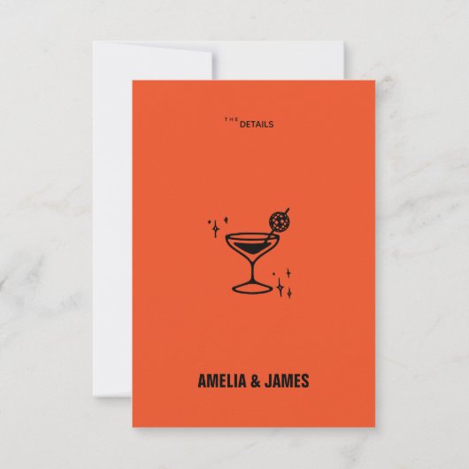 Retro Funky Moderne Huwelijkssluiting kaart (Achterkant)