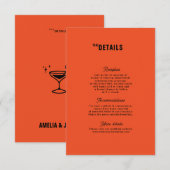 Retro Funky Moderne Huwelijkssluiting kaart (Voorkant / Achterkant)