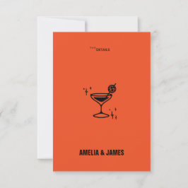 Retro Funky Moderne Huwelijkssluiting kaart