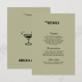 Retro Funky Moderne Huwelijkssluiting kaart (Voorkant / Achterkant)