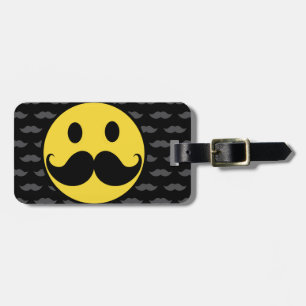 Retro Funky Mustache Mustache Bagagelabel