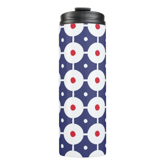 Retro Funky naadloos ontwerp Thermosbeker (Voorkant)
