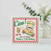 Retro Funky Pizza Box Italiaanse chef verjaardagsf Kaart (Staand voorkant)