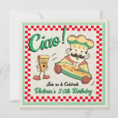 Retro Funky Pizza Box Italiaanse chef verjaardagsf Kaart (Voorkant)