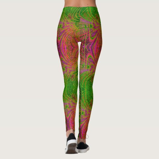 Retro Funky Psychedelisch Patroon Legging (Achterkant)