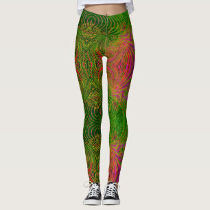 Retro Funky Psychedelisch Patroon Legging