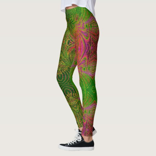 Retro Funky Psychedelisch Patroon Legging (Links)
