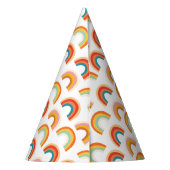Retro Funky Rainbow Groovy Kleurrijke Party Pet Feesthoedjes (Achterkant)