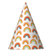 Retro Funky Rainbow Groovy Kleurrijke Party Pet Feesthoedjes (Voorkant)