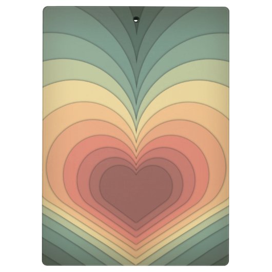 Retro Funky Romantisch Monogram Hart Klembord (Achterkant)