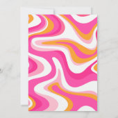 Retro Funky Roze en Oranje Afstuderen Invitation Kaart (Achterkant)
