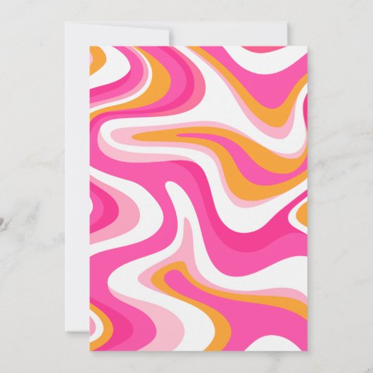 Retro Funky Roze en Oranje Afstuderen Invitation Kaart (Achterkant)