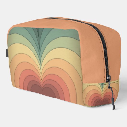 Retro Funky Schattige Kleurrijke Hart Print Cut Na Toilettasje (Rechterhoek)