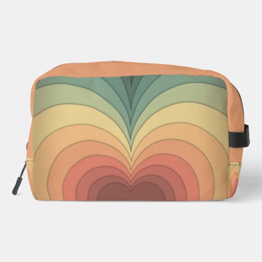 Retro Funky Schattige Kleurrijke Hart Print Cut Na Toilettasje (Achterkant)