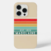 Retro Funky Stripes Beige Case-Mate iPhone Case (Achterkant)