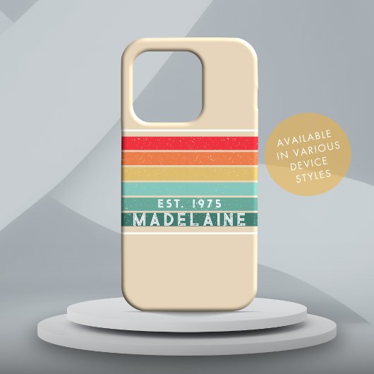 Retro Funky Stripes Beige Case-Mate iPhone Case