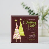 Retro Funky Tree-kerstfeest Kaart (Staand voorkant)