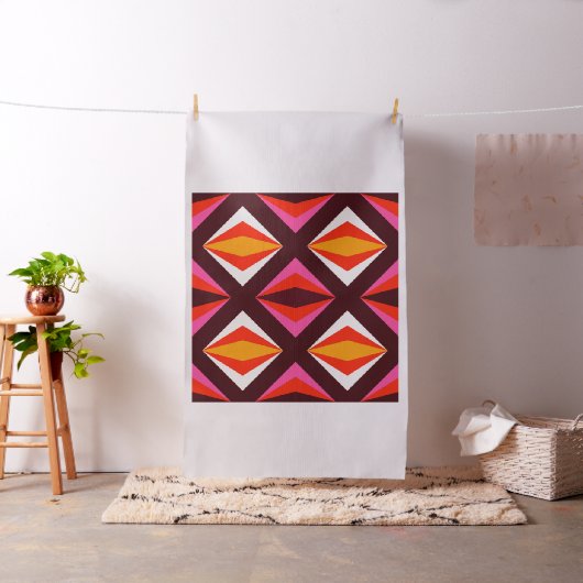 Retro Funky Tropical Diamond Boomerang Stof (Voorbeeld)