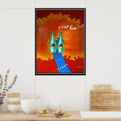 Retro funky vintageposter poster (Keuken)