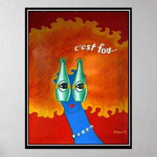 Retro funky vintageposter poster