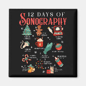 Retro Funny 12 Days Of Sonography Ultrasound Tech Magneet (Voorkant)