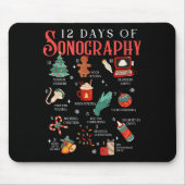 Retro Funny 12 Days Of Sonography Ultrasound Tech  Muismat (Voorkant)