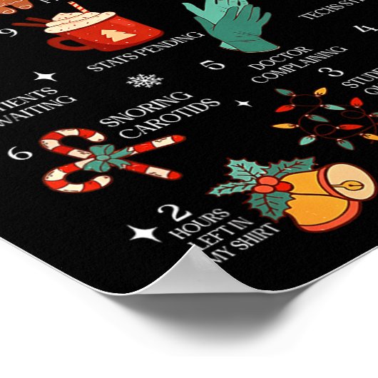 Retro Funny 12 Days Of Sonography Ultrasound Tech  Poster (Hoek)