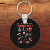 Retro Funny 12 Days Of Sonography Ultrasound Tech Sleutelhanger (Voorkant)