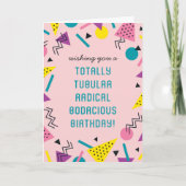 Retro Funny 80s Slang Birthday Card Kaart (Voorkant)