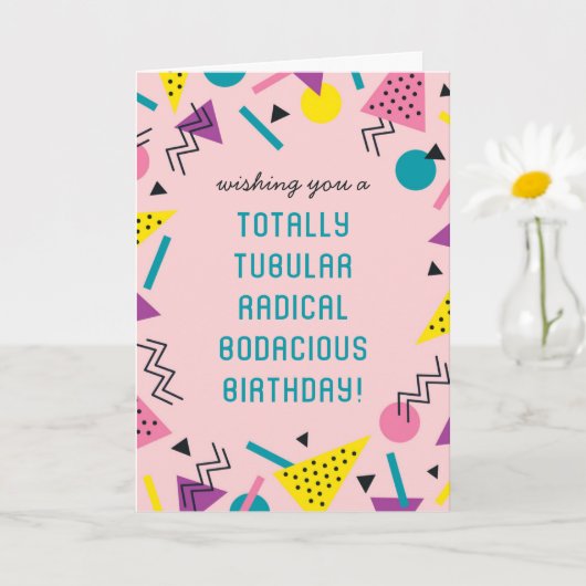 Retro Funny 80s Slang Birthday Card Kaart (Kleine Plant)