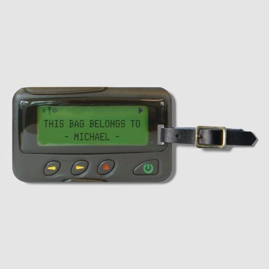 Retro Funny 90s Old School Pager Custom Text Bagagelabel (Voorkant (horizontaal))