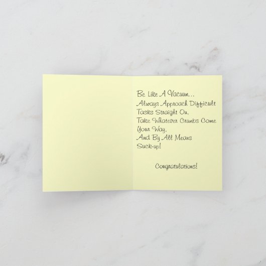 Retro Funny Advice Congratulations New Job Card Kaart (Binnen)