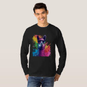 Retro Funny Alpaca Art Zonnebril Pride Zomer Gif T-shirt (Voorkant volledig)