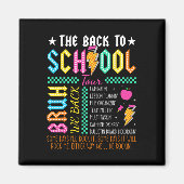 Retro Funny Back To School Tour Teacher Lightning  Magneet (Voorkant)