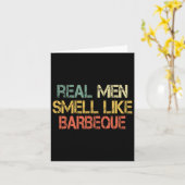 Retro Funny BBQ grillen Echte Mannen ruiken naar B Kaart (Gele Bloem)