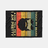 Retro Funny Beard Quote Gift For Bearded Men And L Fleece Deken (Voorkant (Horizontaal))